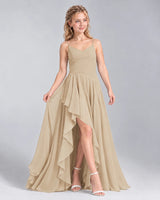 Champagne A-line Junior Bridesmaid Dress Front