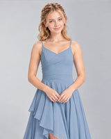 Dusty Blue A-line Junior Bridesmaid Dress Detail [Shared]