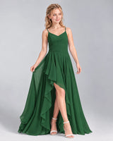 Emerald Green A-line Junior Bridesmaid Dress Front