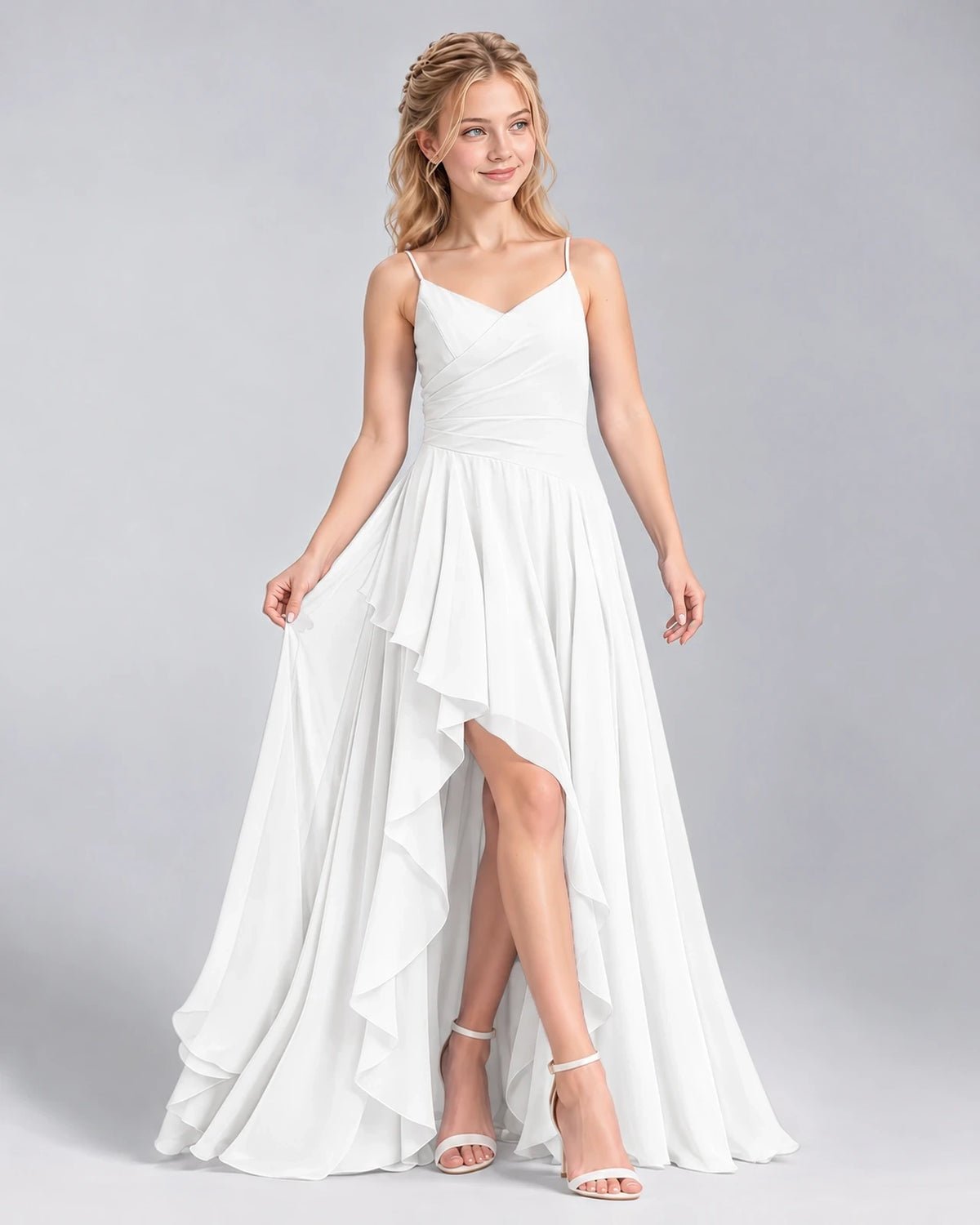 Ivory A-line Junior Bridesmaid Dress Front