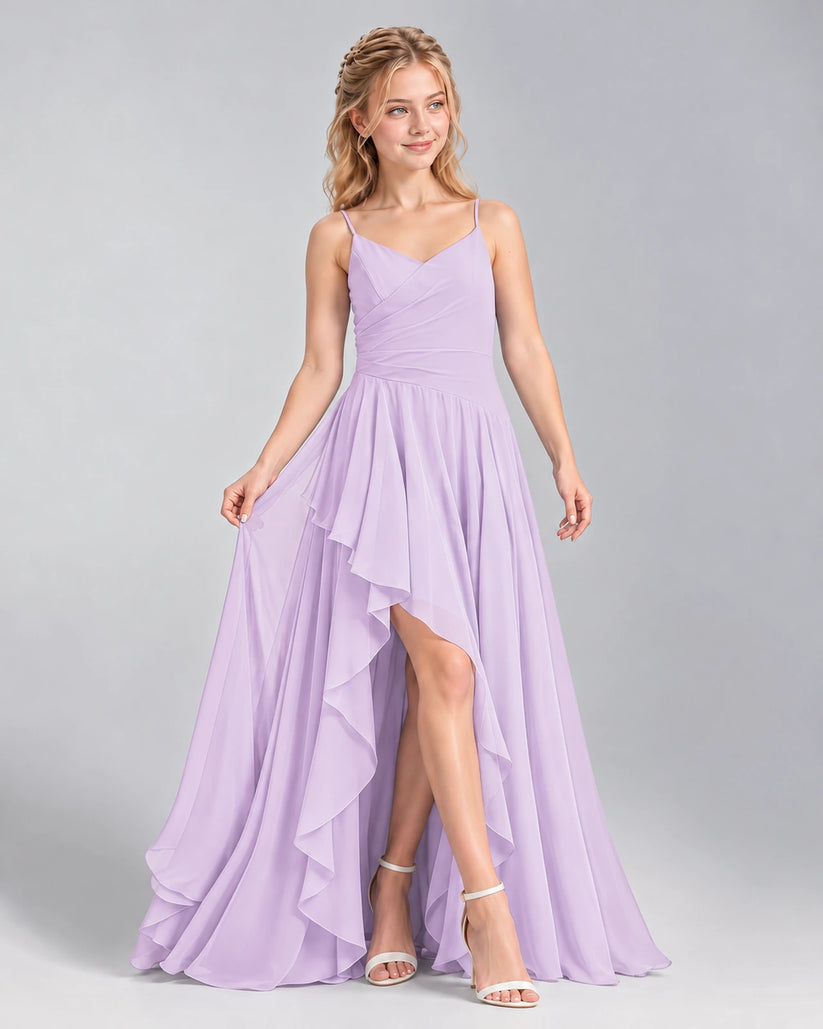 Lavender A-line Junior Bridesmaid Dress Front