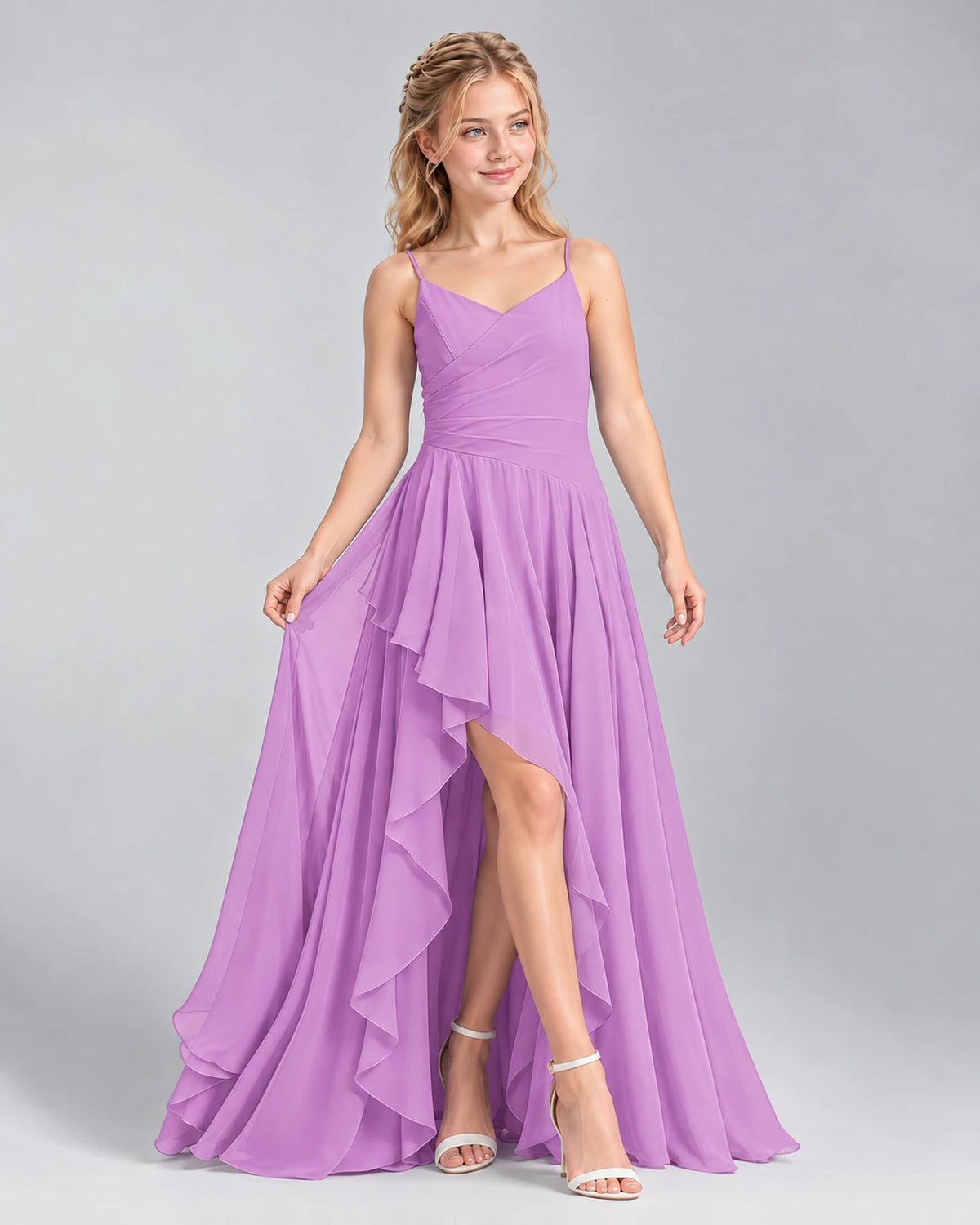 Lilac A-line Junior Bridesmaid Dress Front