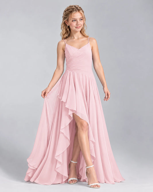 Pink A-line Junior Bridesmaid Dress Front