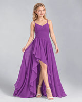 Purple A-line Junior Bridesmaid Dress Front