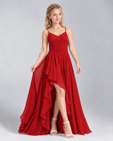 Red A-line Junior Bridesmaid Dress Front