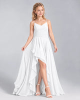 White A-line Junior Bridesmaid Dress Front