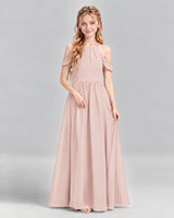 Blush Pink A-line Junior Bridesmaid Dress Front
