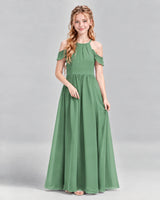Eucalyptus A-line Junior Bridesmaid Dress Front