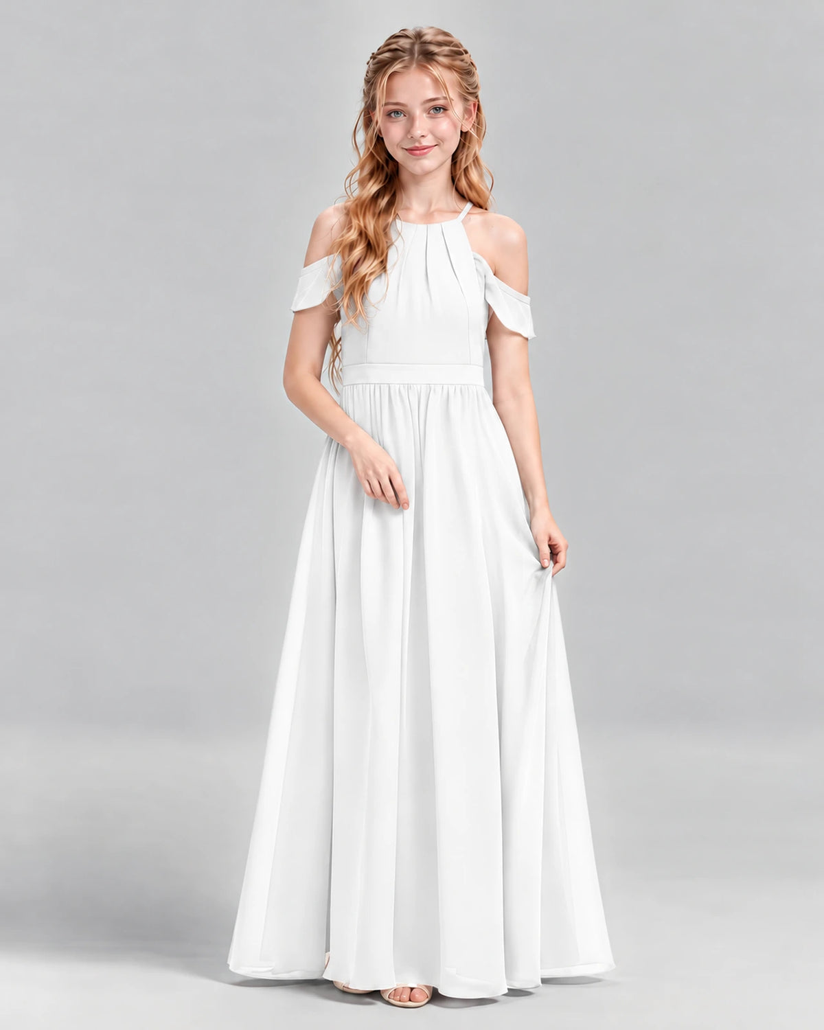 Ivory A-line Junior Bridesmaid Dress Front