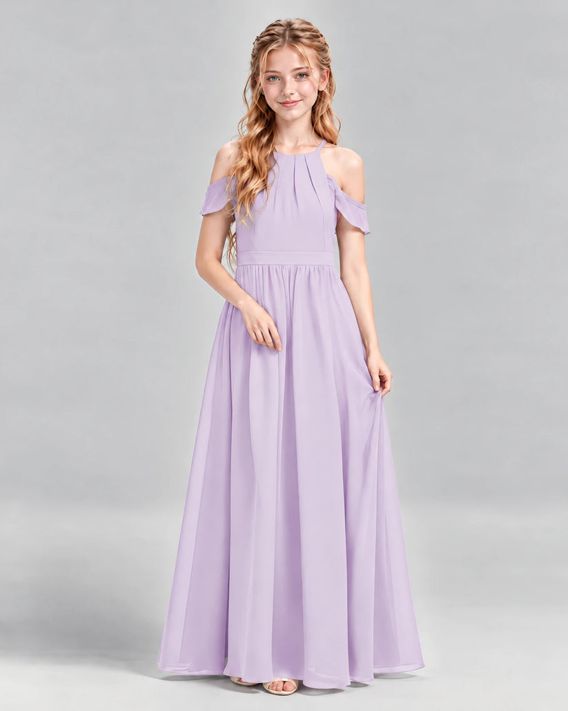 Lavender A-line Junior Bridesmaid Dress Front