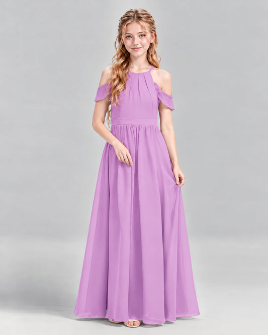 Lilac A-line Junior Bridesmaid Dress Front