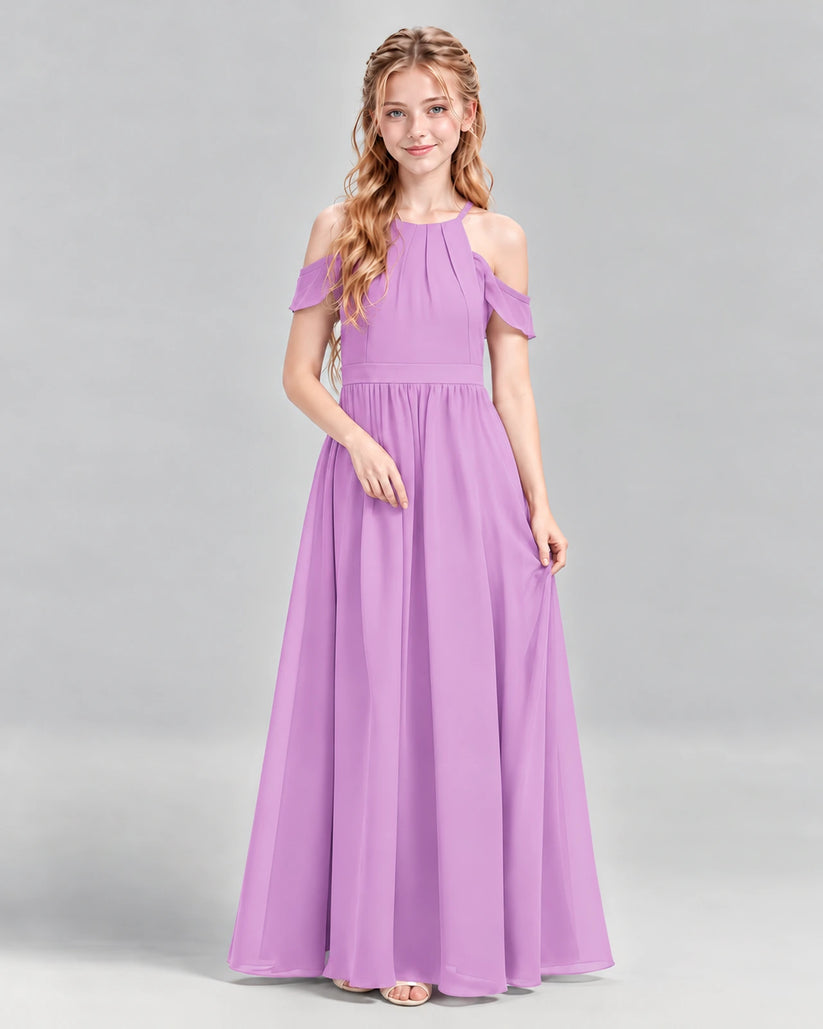 Lilac A-line Junior Bridesmaid Dress Front