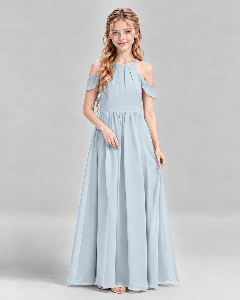 Mist A-line Junior Bridesmaid Dress Front