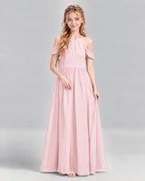 Pink A-line Junior Bridesmaid Dress Front