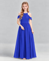 Royal Blue A-line Junior Bridesmaid Dress Front