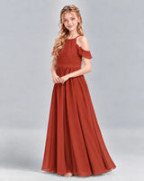 Vermilion A-line Junior Bridesmaid Dress Side [Shared]