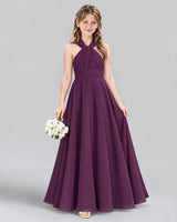 Grape A-line Junior Bridesmaid Dress Front