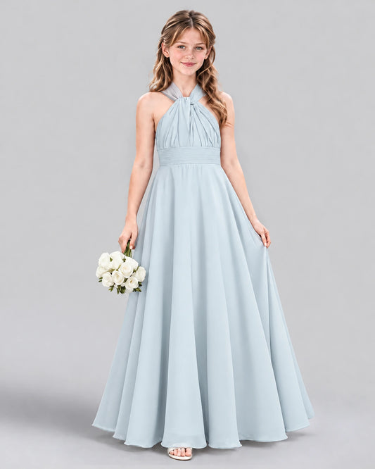 Mist A-line Junior Bridesmaid Dress Front