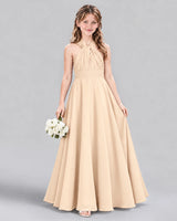 Peach A-line Junior Bridesmaid Dress Front