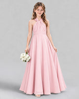 Pink A-line Junior Bridesmaid Dress Front