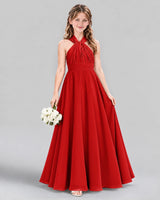 Red A-line Junior Bridesmaid Dress Front