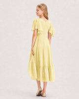 Daffodil Chiffon A-line Junior Bridesmaid Dress Back View