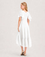 Ivory Chiffon A-line Junior Bridesmaid Dress Side View