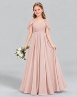 Blush Pink A-line Junior Bridesmaid Dress Front