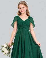 Dark Green A-line Junior Bridesmaid Dress Detail [Shared]