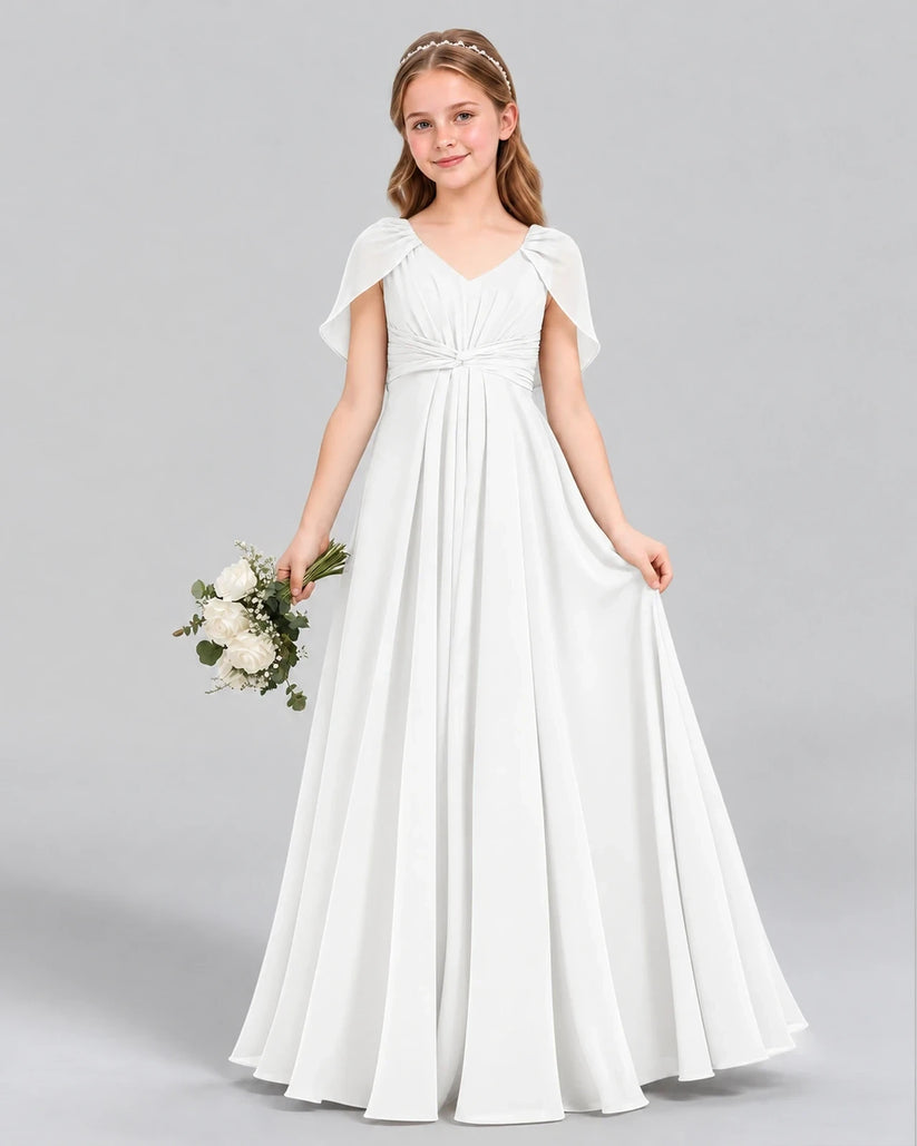 Ivory A-line Junior Bridesmaid Dress Front