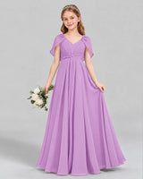 Lilac A-line Junior Bridesmaid Dress Front