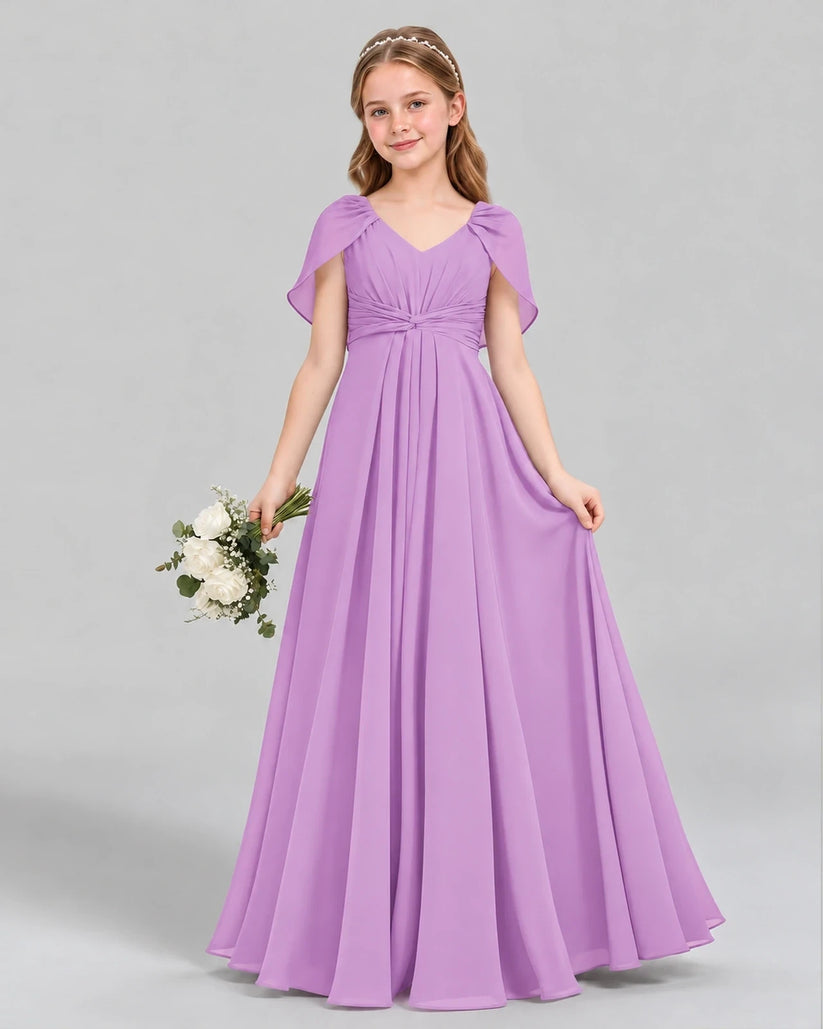Lilac A-line Junior Bridesmaid Dress Front