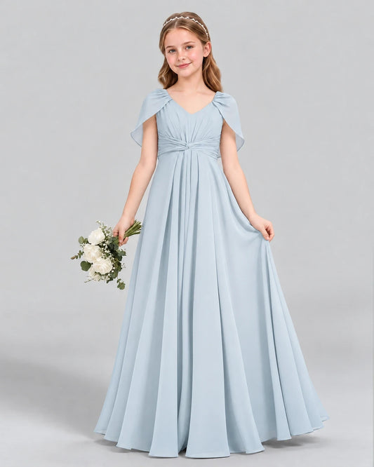 Mist A-line Junior Bridesmaid Dress Front