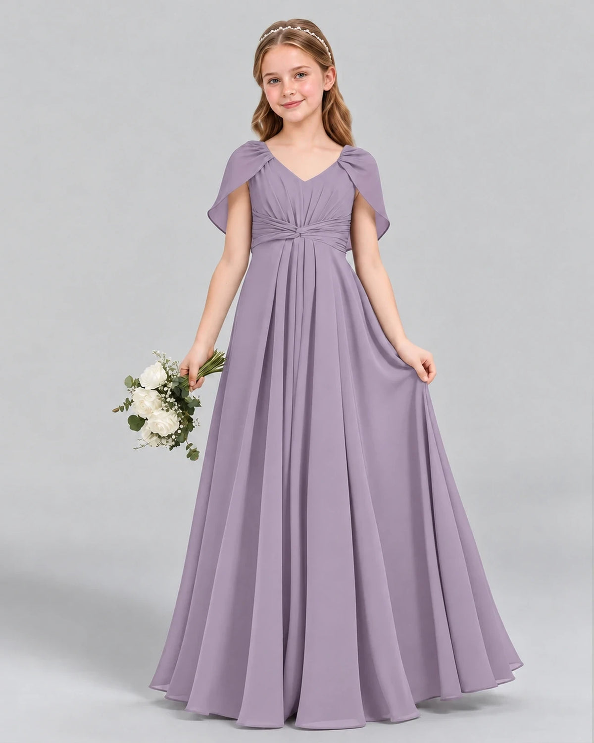 Wisteria A-line Junior Bridesmaid Dress Front