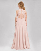 Blush Pink A-line Junior Bridesmaid Dresses Back