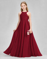 Burgundy A-line Junior Bridesmaid Dresses Front