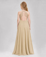 Champagne A-line Junior Bridesmaid Dresses Back
