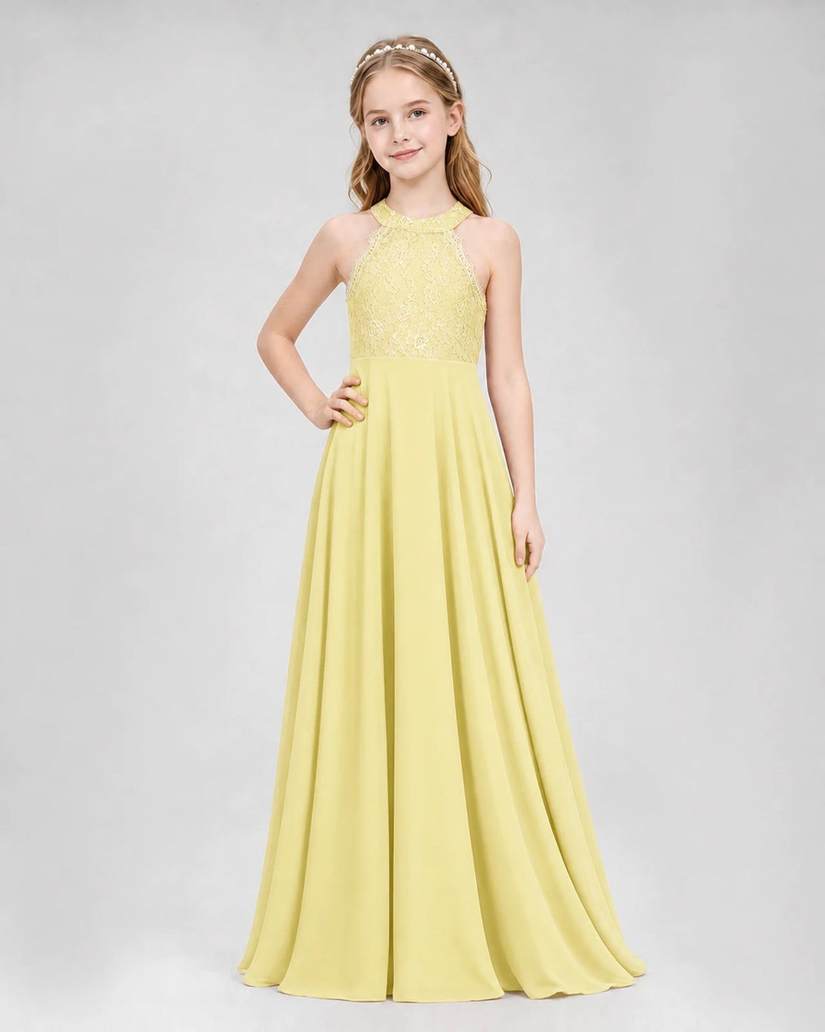 Daffodil A-line Junior Bridesmaid Dresses Side