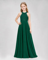 Dark Green A-line Junior Bridesmaid Dresses Side