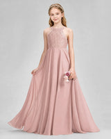 Dusty Rose A-line Junior Bridesmaid Dresses Front