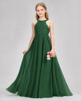 Emerald Green A-line Junior Bridesmaid Dresses Front