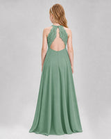 Eucalyptus A-line Junior Bridesmaid Dresses Back