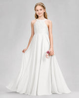Ivory A-line Junior Bridesmaid Dresses Front