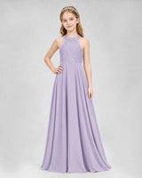 Lavender A-line Junior Bridesmaid Dresses Side