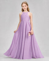 Lilac A-line Junior Bridesmaid Dresses Front