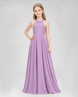 Lilac A-line Junior Bridesmaid Dresses Side