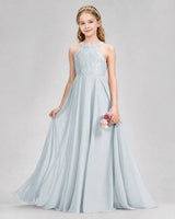 Mist A-line Junior Bridesmaid Dresses Front