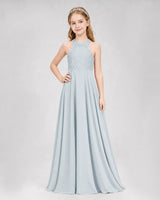Mist A-line Junior Bridesmaid Dresses Side