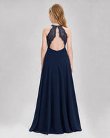 Navy Blue A-line Junior Bridesmaid Dresses Back