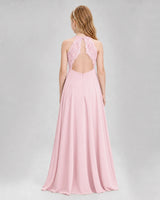 Pink A-line Junior Bridesmaid Dresses Back